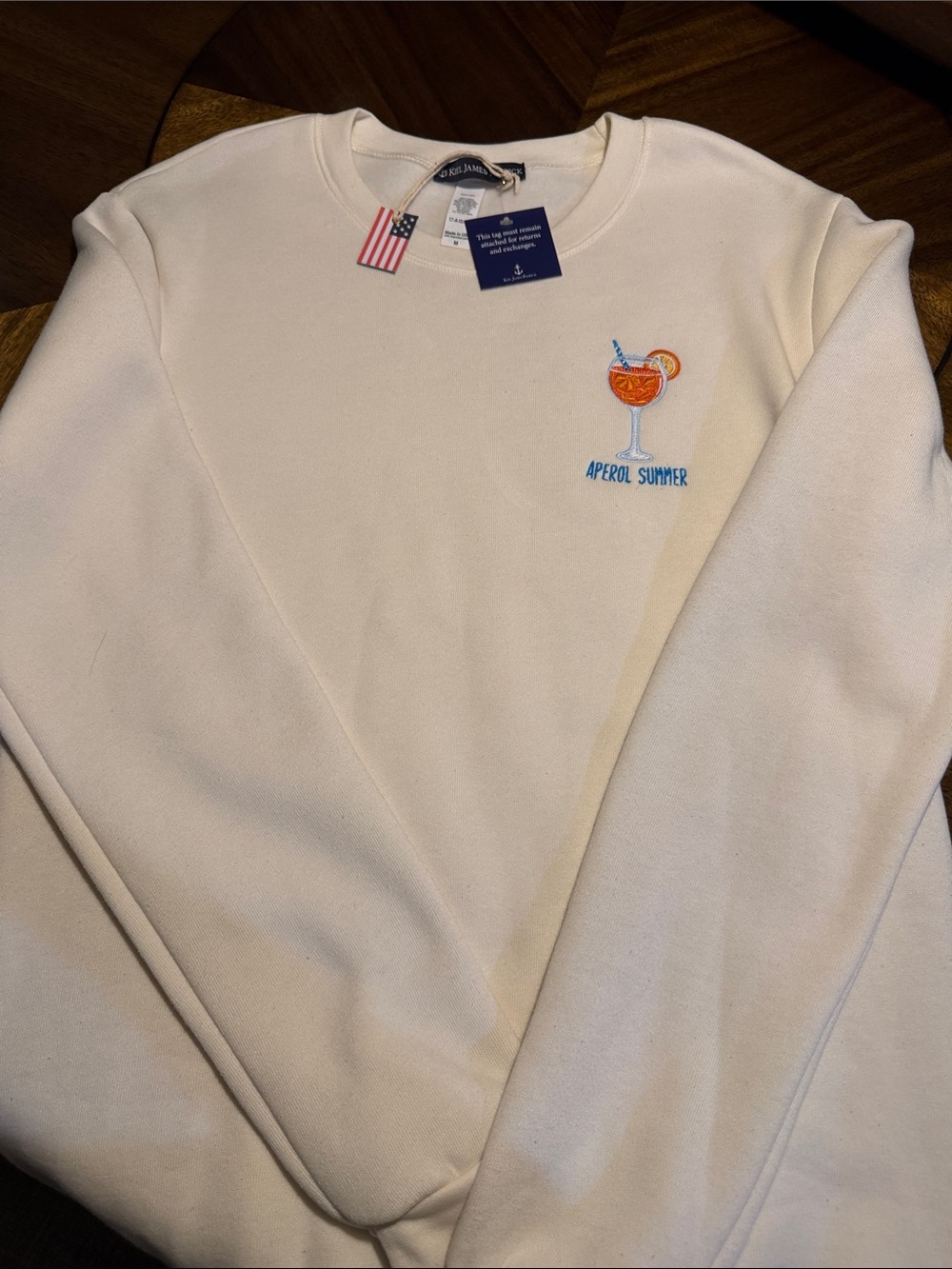 Kiel James Patrick Aperol Summer Cream Crewneck Sweatshirt